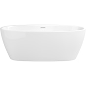 PROFLO Cornwall 67" Free Standing Acrylic Soaking Tub with Center Drain, Drain Assembly, and Overflow White