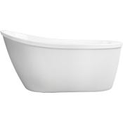 PROFLO Bingham 59" Free Standing Acrylic Soaking Tub with Reversible Drain, Drain Assembly, and Overflow White
