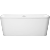 PROFLO Borealis 59" Free Standing Acrylic Soaking Tub with Center Drain, Drain Assembly, and Overflow White