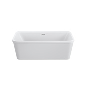 PROFLO Borealis 66" Free Standing Acrylic Soaking Tub with Center Drain, Drain Assembly and Overflow White
