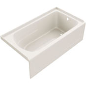 PROFLO Hillsboro 60" Three Wall Alcove Acrylic Soaking Tub with Right Drain Biscuit
