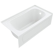 PROFLO Hillsboro 66" x 36" Three Wall Alcove Acrylic Soaking Tub with Right Drain and Overflow White