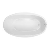 PROFLO Lansford 70" x 40" Drop In Acrylic Soaking Tub with Reversible Drain and Overflow Biscuit