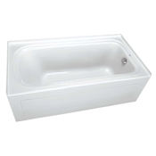 PROFLO Hillsboro 72" x 36" Three Wall Alcove Acrylic Soaking Tub with Left Drain and Overflow Biscuit