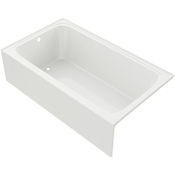 PROFLO Hillsboro 72" x 42" Three Wall Alcove Acrylic Soaking Tub with Left Drain and Overflow White