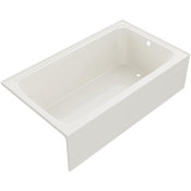 PROFLO Hillsboro 72" x 42" Three Wall Alcove Acrylic Soaking Tub with Right Drain and Overflow Biscuit