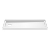 PROFLO Hammond 60" x 30" Rectangular Shower Base with Single Threshold and Left Drain White