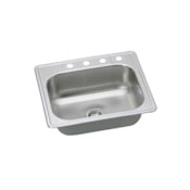 PROFLO 25" Single Basin Drop In Stainless Steel Kitchen Sink with 4 Faucet Holes Stainless Steel