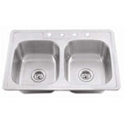 PROFLO Bealeton 33" Drop In Double Basin Stainless Steel Kitchen Sink Stainless Steel