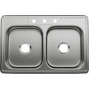 PROFLO Bealeton 33" Drop In Double Basin Stainless Steel Kitchen Sink Stainless Steel