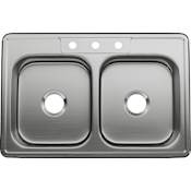 PROFLO Bealeton 33" Drop In Double Basin Stainless Steel Kitchen Sink Stainless Steel