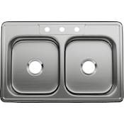 PROFLO Bealeton 33" Drop In Double Basin Stainless Steel Kitchen Sink Stainless Steel