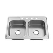 PROFLO Bealeton 33" Drop In Double Basin Stainless Steel Kitchen Sink Stainless Steel