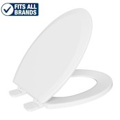 PROFLO Elongated Closed-Front Toilet Seat with Quick Release and Lid White