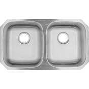 PROFLO Plomosa 32-5/16" Undermount Double Basin Stainless Steel Kitchen Sink Stainless Steel