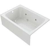 PROFLO Plus A 60" x 42" Alcove 8 Jet Whirlpool Bath Tub with Skirt, Left Hand Drain and Right Hand Pump White