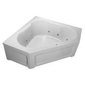 PROFLO Grass Valley 60" x 60" Corner 8 Jet Whirlpool Bath Tub with Skirt and Left Hand Pump Biscuit