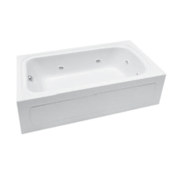 PROFLO Plus A 72" x 42" Alcove 8 Jet Whirlpool Bath Tub with Skirt and Left Hand Pump Biscuit
