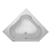 PROFLO Grass Valley 60" x 60" Whirlpool Bathtub with 8 Hydro Jets and EasyCare Acrylic - Drop In or Corner Alcove Installation (Left Hand Pump) Biscuit