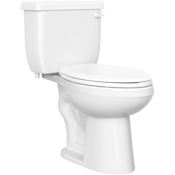 PROFLO Jerritt 1.28 GPF Comfort Height Elongated Two Piece Toilet in White with 10" Rough-In White
