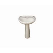 PROFLO Lisbon Valley 24" Oval Vitreous China Pedestal Bathroom Sink with Overflow and 3 Faucet Holes at 8" Centers Biscuit