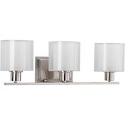 Progress Lighting Invite 3 Light Bathroom Vanity Light with Mylar Shades - 24" Wide Brushed Nickel