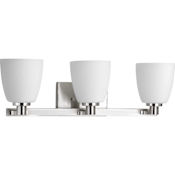 Progress Lighting Fleet 23" Wide 3 Light Vanity Light with Etched Glass Shades Brushed Nickel
