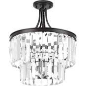 Progress Lighting Glimmer 3 Light 16" Semi-Flush Ceiling Fixture or Pendant Antique Bronze