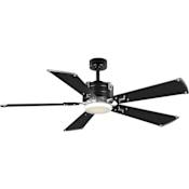 Progress Lighting Glenfalls 56" Indoor Ceiling Fan with LED Light Kit and Remote Control Black