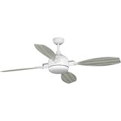 Progress Lighting Rudder 56" 4 Blade LED Indoor Ceiling Fan with Remote Control Satin White