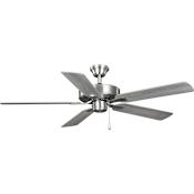 Progress Lighting AirPro Builder 52" 5 Blade Indoor Ceiling Fan Brushed Nickel