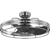 Progress Lighting Bastrop 26" 3 Blade Indoor Ceiling Fan with Guard Brushed Nickel