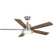 Progress Lighting Tarsus 52" 5 Blade Indoor LED Ceiling Fan Brushed Nickel