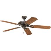 Progress Lighting Patio 52" 5 Blade Indoor / Outdoor Ceiling Fan - Blades Included Antique Bronze