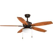 Progress Lighting Billows 52" 5 Blade Integrated LED Indoor Ceiling Fan with Reversible Fan Blades Antique Bronze