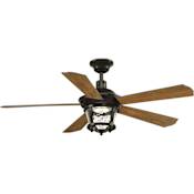 Progress Lighting Smyrna 52" 5 Blade LED Indoor / Outdoor AC Induction Ceiling Fan with Light Kit and Wall Control Antique Bronze