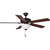 Progress Lighting AirPro Builder 52" 5 Blade Indoor Ceiling Fan - Light Kit Included Architectural Bronze