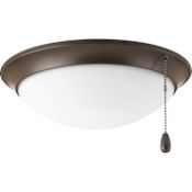 Progress Lighting AirPro Single Light 11" LED Ceiling Fan Light Kit with Etched White Shade Antique Bronze