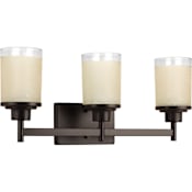 Progress Lighting Alexa 3 Light Bathroom Vanity Light with Glass Shades - 22" Wide Antique Bronze