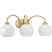 Progress Lighting Carisa 3 Light 25" Wide Bathroom Vanity Light Vintage Gold