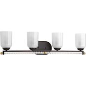 Progress Lighting Carlyn 4 Light 31-7/8" Wide Bathroom Vanity Light Antique Bronze