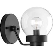 Progress Lighting Spatial Single Light 5-3/8" Wide Bathroom Sconce Black