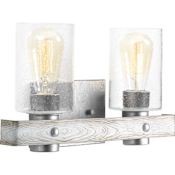 Progress Lighting Gulliver 2 Light 15-1/2" Wide Bathroom Vanity Light Galvanized Finish