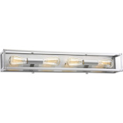Progress Lighting Union Square 4 Light 30" Wide Bathroom Vanity Light Stainless Steel