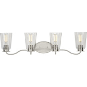 Progress Lighting Durrell 4 Light 31" Wide Bathroom Vanity Light Brushed Nickel