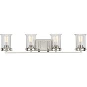 Progress Lighting Winslett 4 Light 33" Wide Bathroom Vanity Light Brushed Nickel