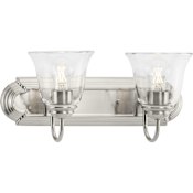 Progress Lighting Clear Glass 2 Light 18" Wide Bathroom Vanity Light Brushed Nickel