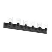 Progress Lighting Merry 6 Light 48" Wide Vanity Light with Clear Glass Shade Black