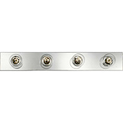 Progress Lighting Broadway Four-Light Bath Bar with 7-1/2" Socket Centers Polished Chrome
