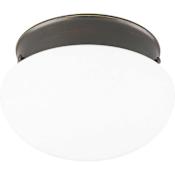 Progress Lighting Fitter 2 Light 9-1/2" Wide Flush Mount Bowl Ceiling Fixture with Frosted Glass Antique Bronze